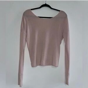 Abercrombie & Fitch  - Women's Low Back Round Neck Long Sleeve Sweater (Mauve)